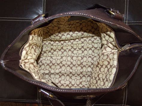 inside of fake coach purse